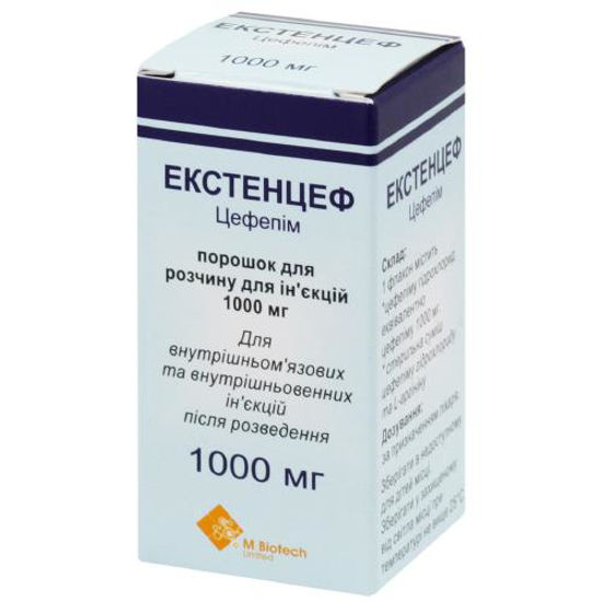 Экстенцеф порошок для раствора для инъекций 1000 мг